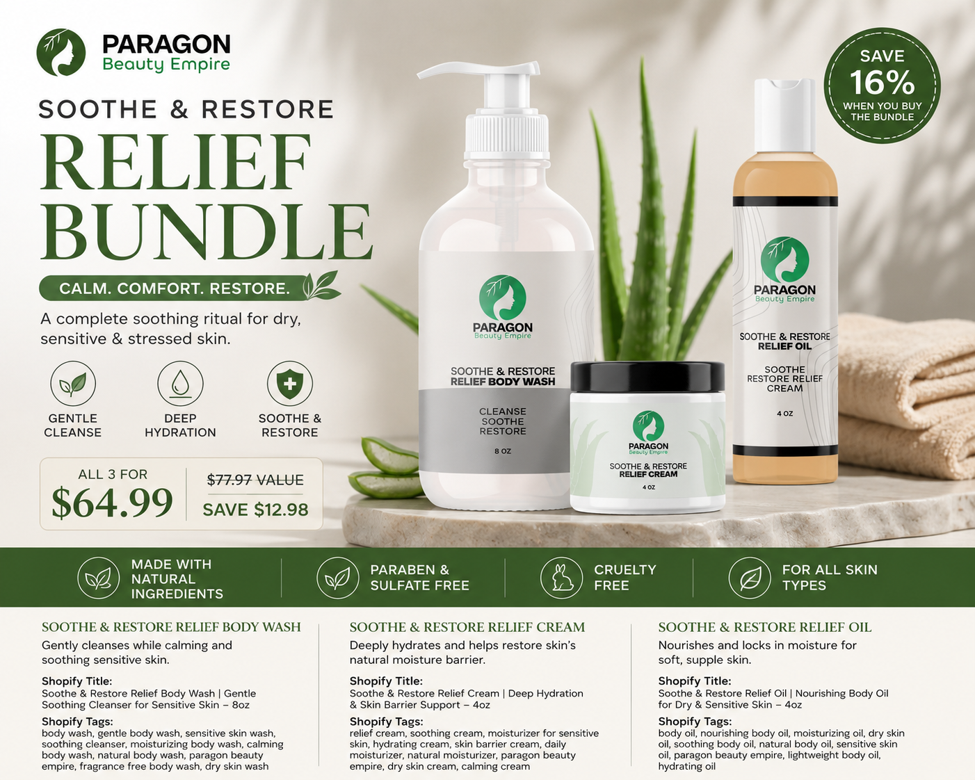Soothe & Restore Relief Body Oil – Nourishing Oil for Dry & Sensitive Skin
