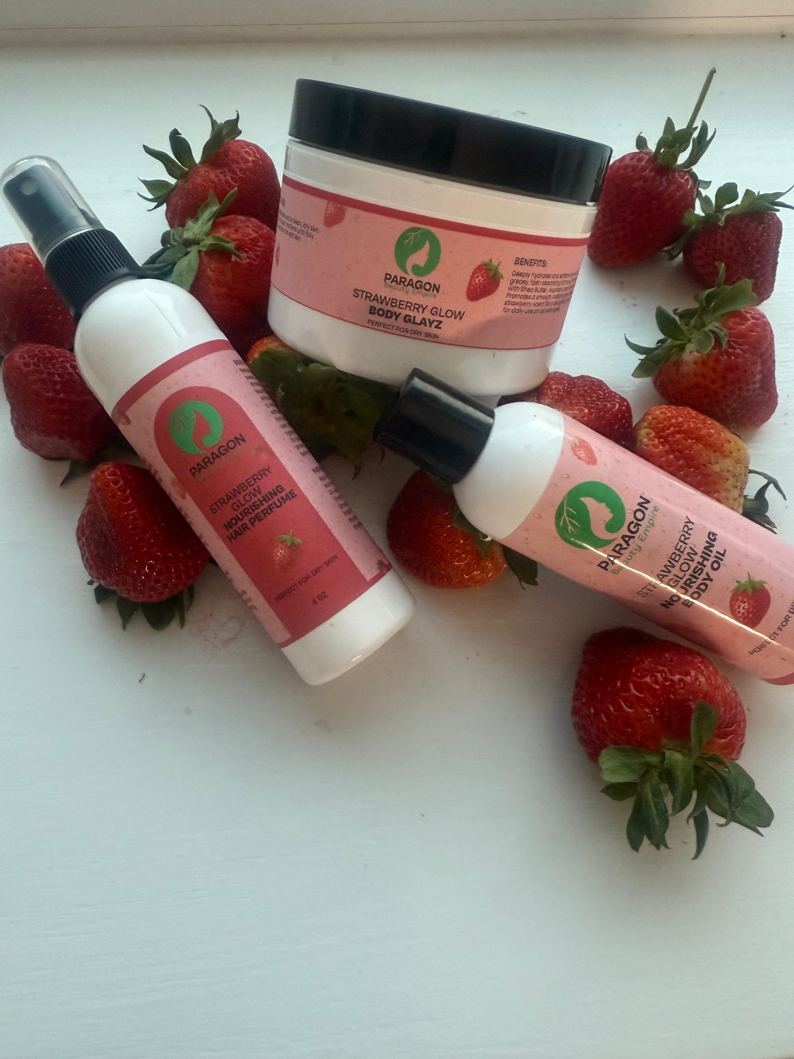 Strawberry Glow Body Glāyz Body Butter Shimmer & Hydrate for Radiant Skin