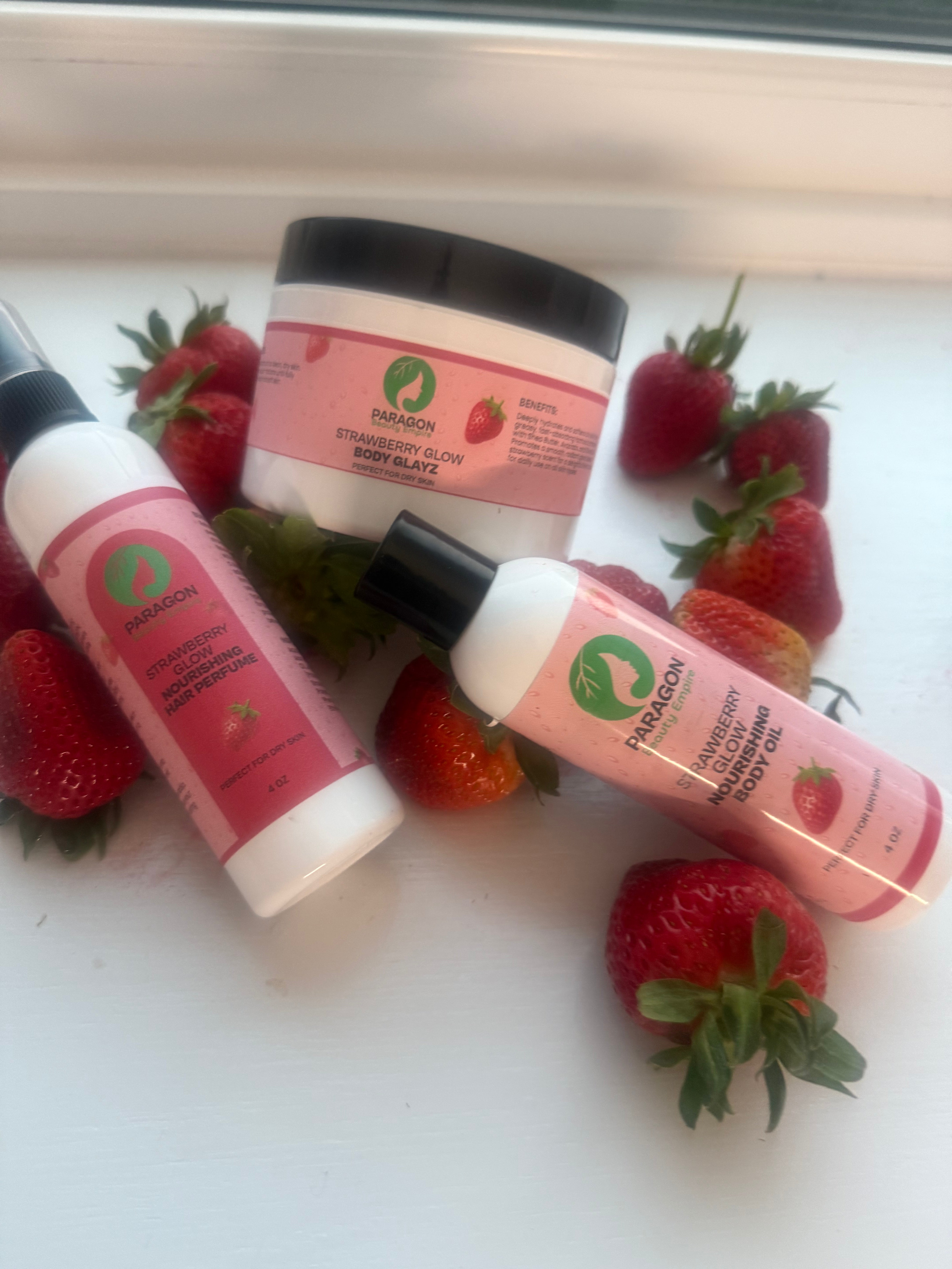 Strawberry Glow Body Glāyz Body Butter Shimmer & Hydrate for Radiant Skin