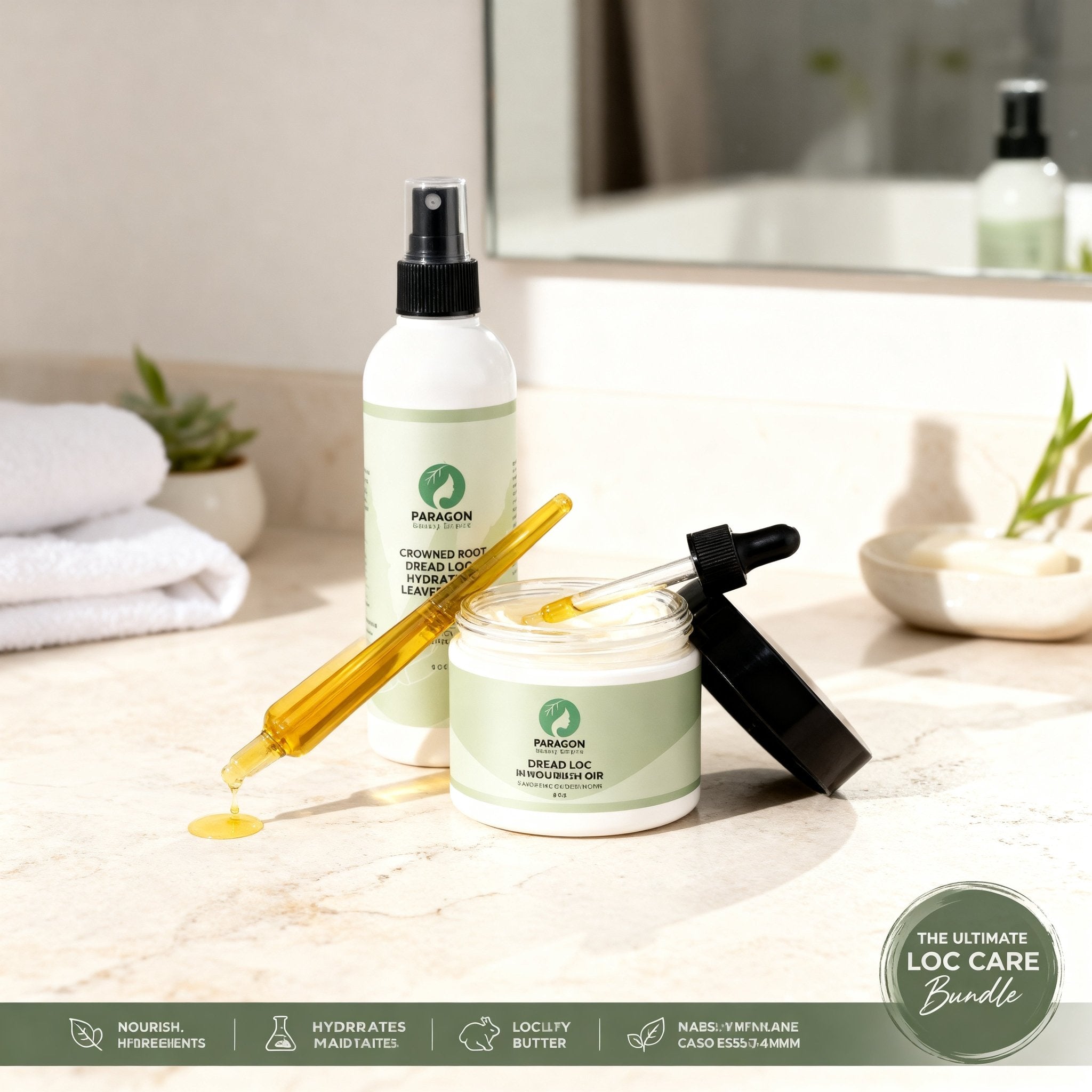 Crowned Root Loc Care Bundle | Butter, Oil & Hydrating Mist - Paragon Beauty Empire