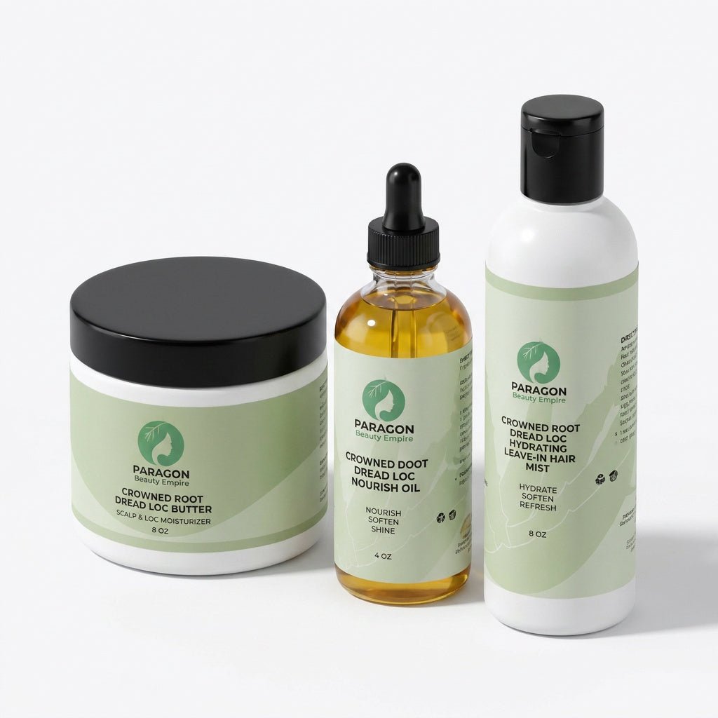 Crowned Root Loc Care Bundle | Butter, Oil & Hydrating Mist - Paragon Beauty Empire
