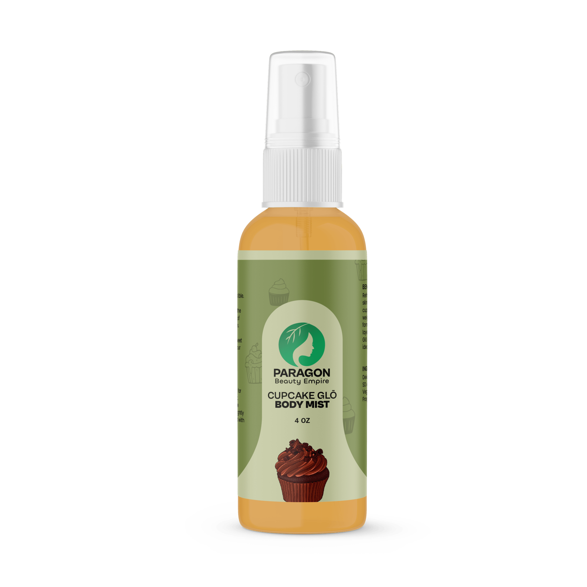 Cupcake Glō Body Mist – Sweet Vanilla Cupcake Scent | Hydrating, Long - Lasting, Vegan Fragrance Spray - Paragon Beauty Empire