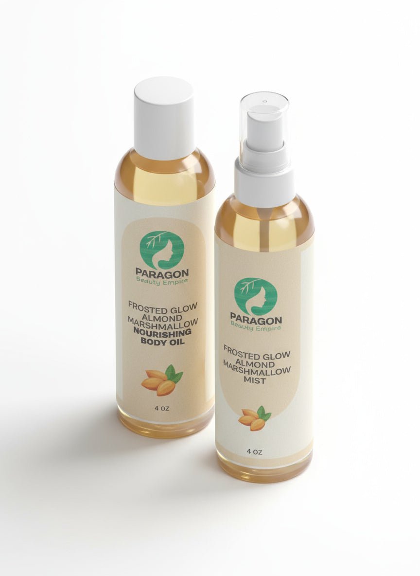 Frosted Glow Almond Marshmallow Body Mist – Sweet Vanilla & Toasted Almond Scent - Paragon Beauty Empire