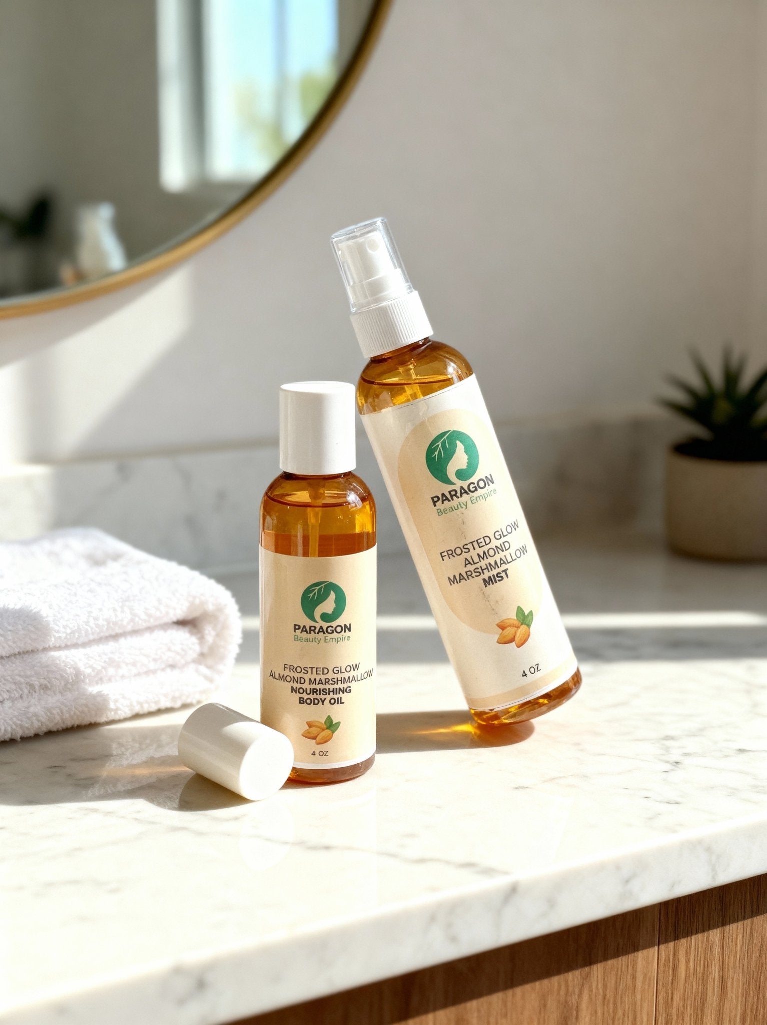 Frosted Glow Almond Marshmallow Nourishing Body Oil – Sweet Gourmand Skincare - Paragon Beauty Empire