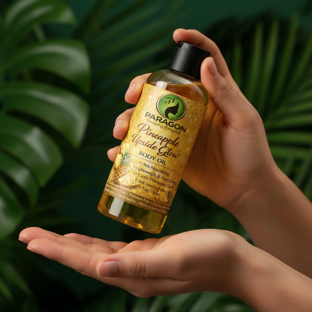 Golden Pineapple Glow™ Body Oil – Lightweight Nourishing Oil with Radiant Finish - Paragon Beauty Empire