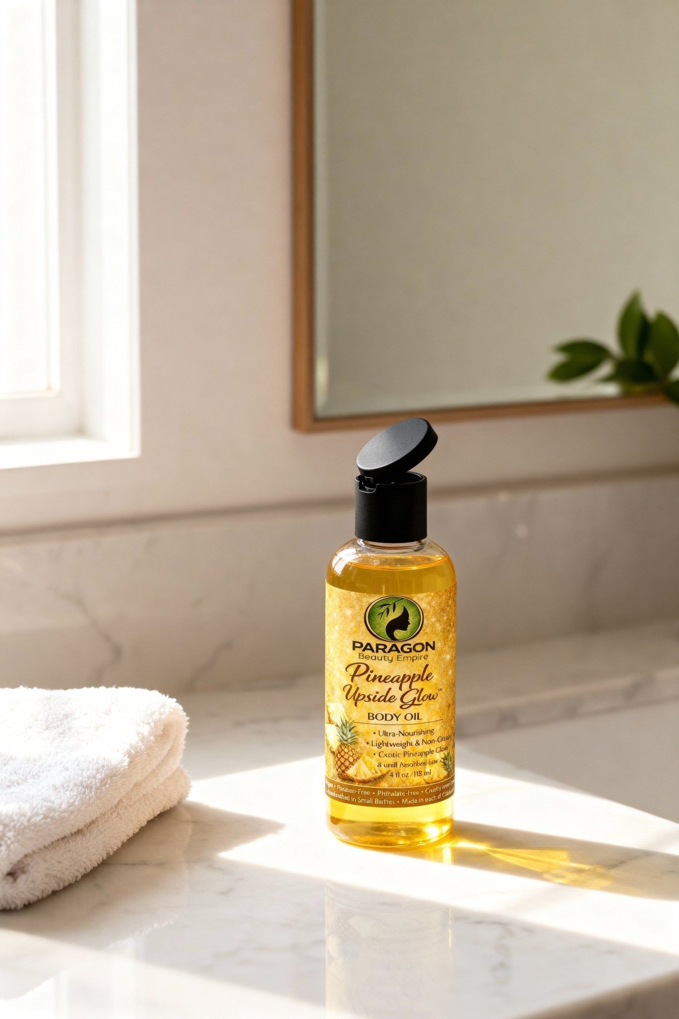 Golden Pineapple Glow™ Body Oil – Lightweight Nourishing Oil with Radiant Finish - Paragon Beauty Empire