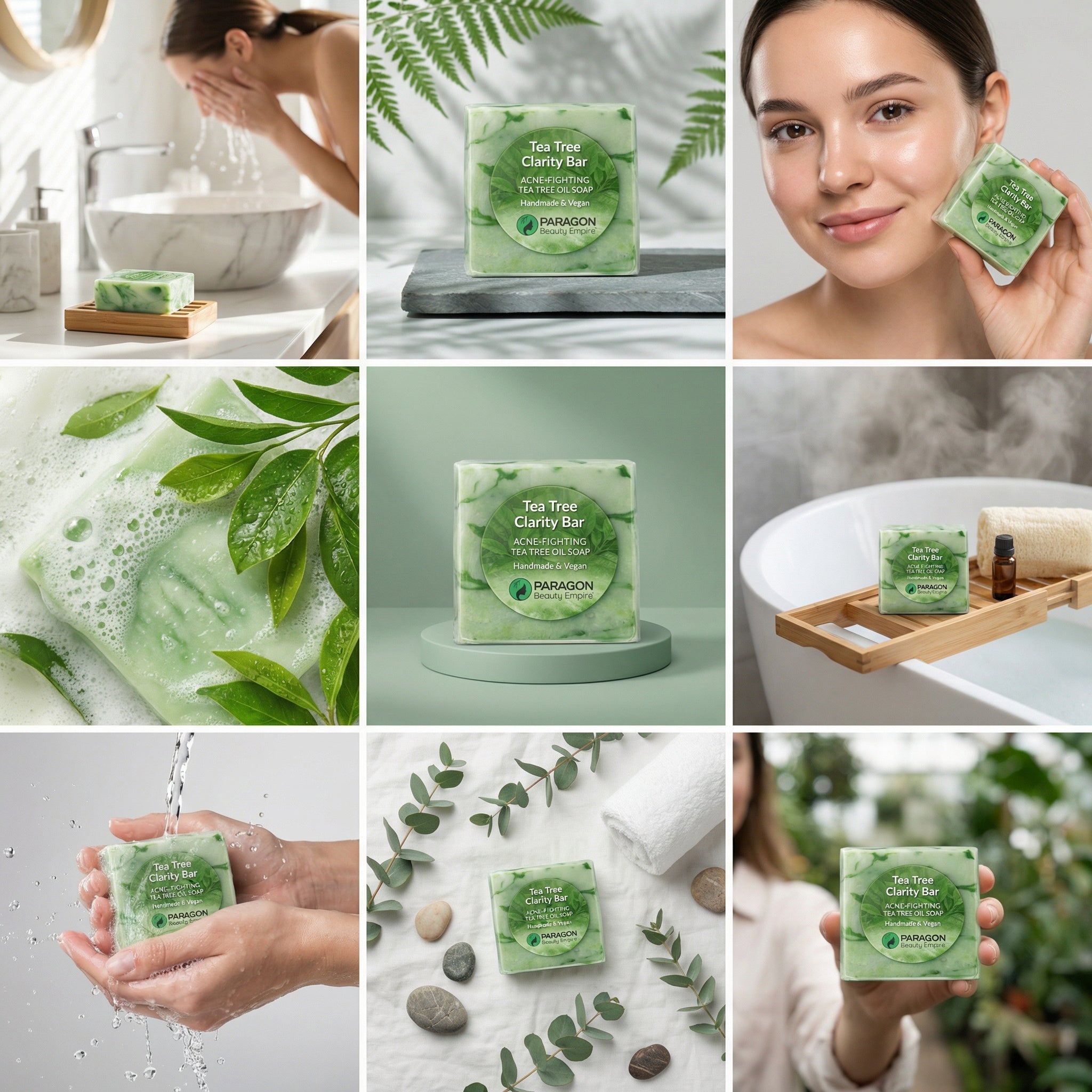 Tea Tree Clarity Bar – Acne - Fighting Tea Tree Oil Soap | Handmade & Vegan - Paragon Beauty Empire