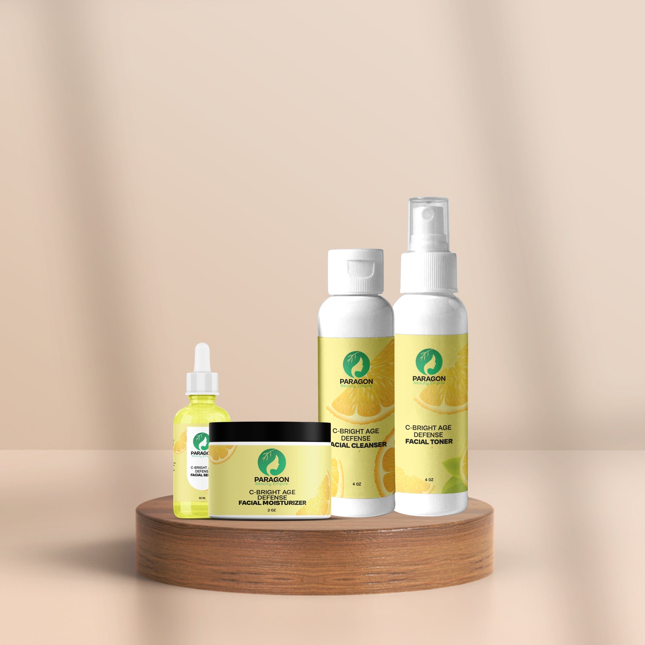 C-Bright Age Defense Facial Bundle – Complete Vitamin C Anti-Aging Skincare Set for Radiant, Youthful Skin (Fragrance-Free)