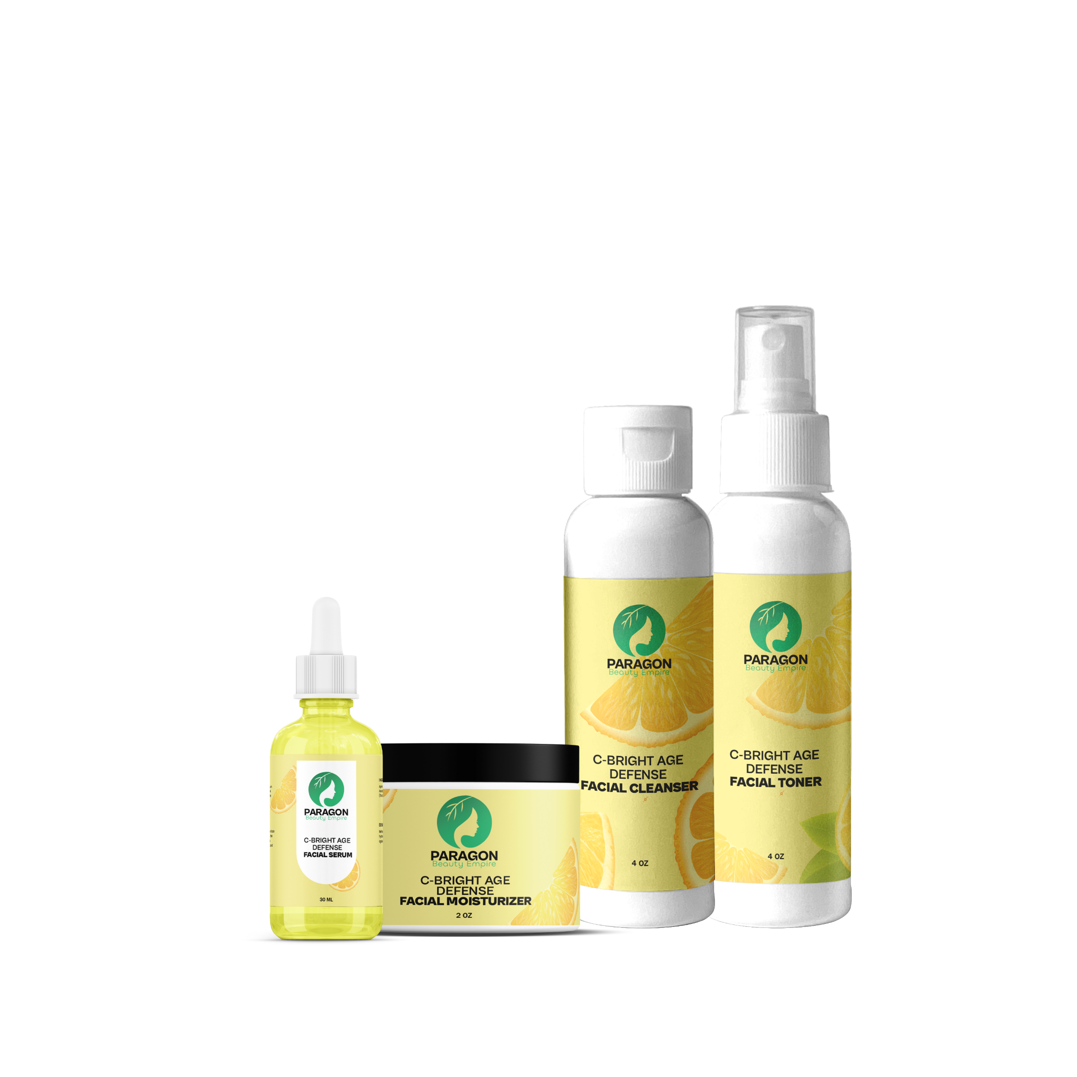 C-Bright Age Defense Facial Bundle – Complete Vitamin C Anti-Aging Skincare Set for Radiant, Youthful Skin (Fragrance-Free)
