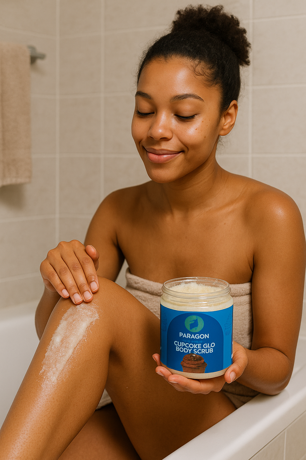Cupcake Glō Body Scrub – Sweet Vanilla Sugar Exfoliator for Radiant, Glowing Skin