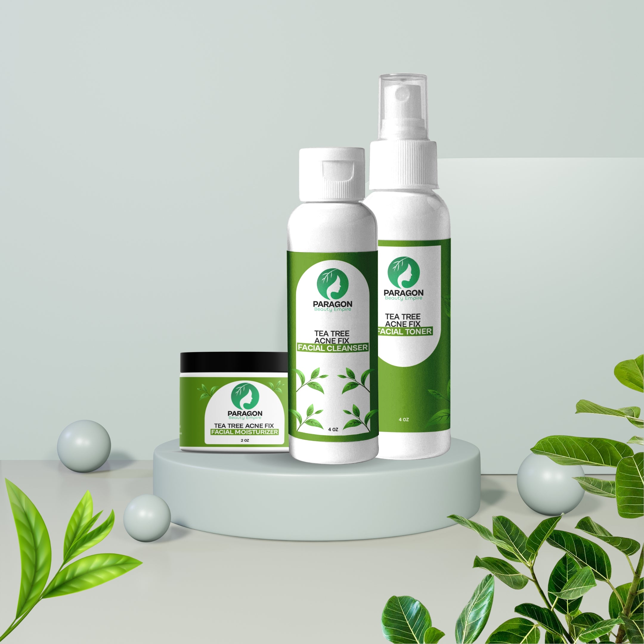 Acne-Fighting Skincare Set – Cleanse, Tone, Moisturize