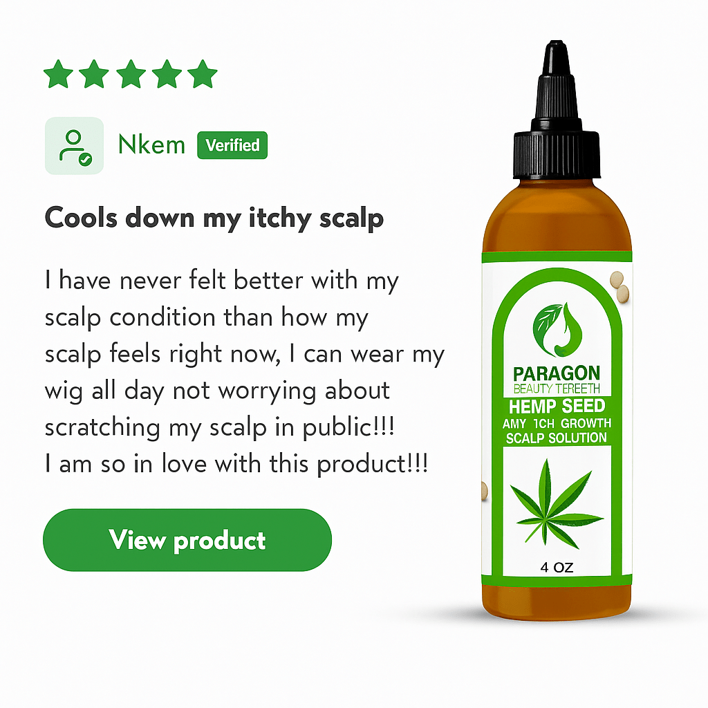 Anti - Itch Hair Growth Treatment – Hemp Seed Oil" - Paragon Beauty Empire