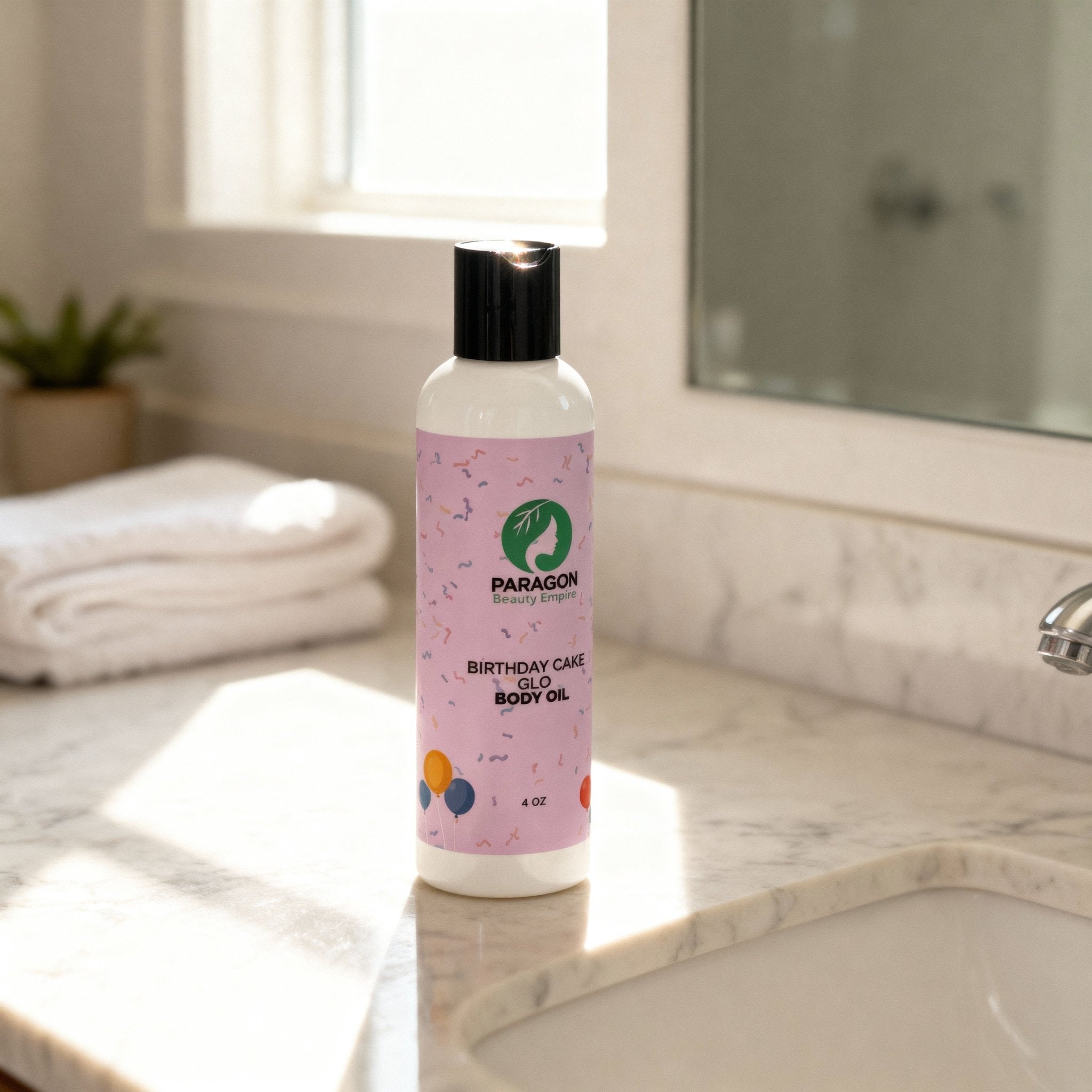 Birthday Cake Glō Body Oil – Soft, Glowing Skin | Sweet Vanilla Scented - Paragon Beauty Empire