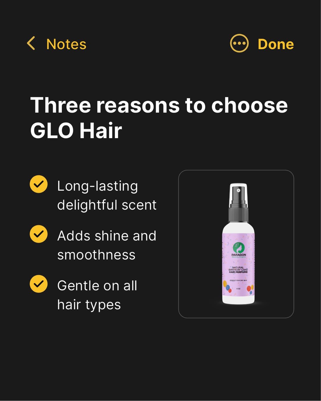 Birthday Cake Glo Hair Perfume | Paragon Beauty Empire - Paragon Beauty Empire