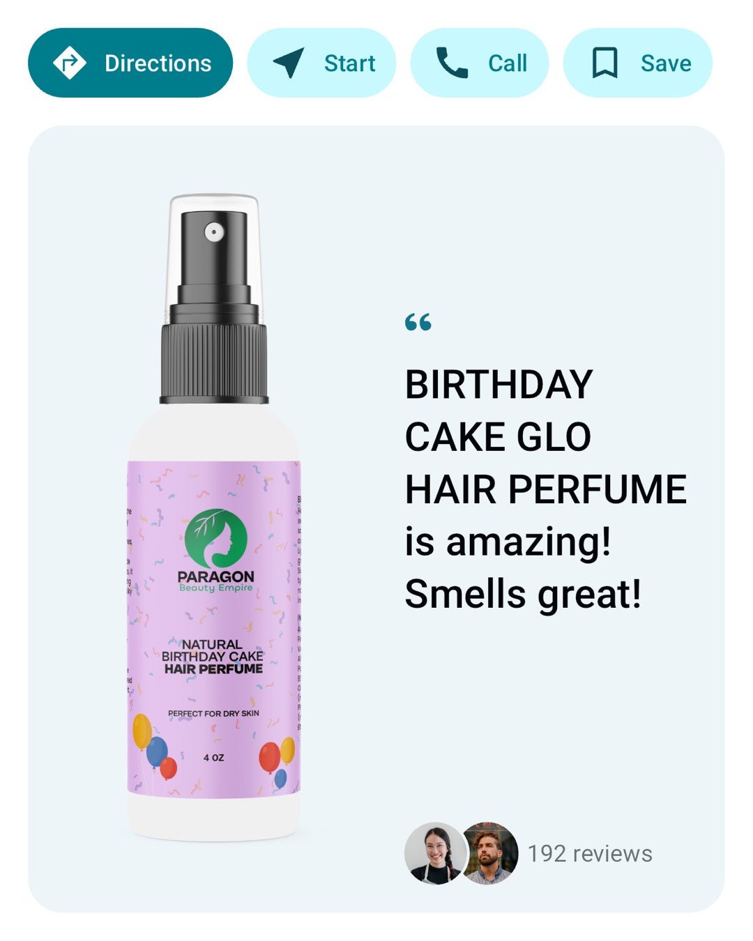 Birthday Cake Glo Hair Perfume | Paragon Beauty Empire - Paragon Beauty Empire