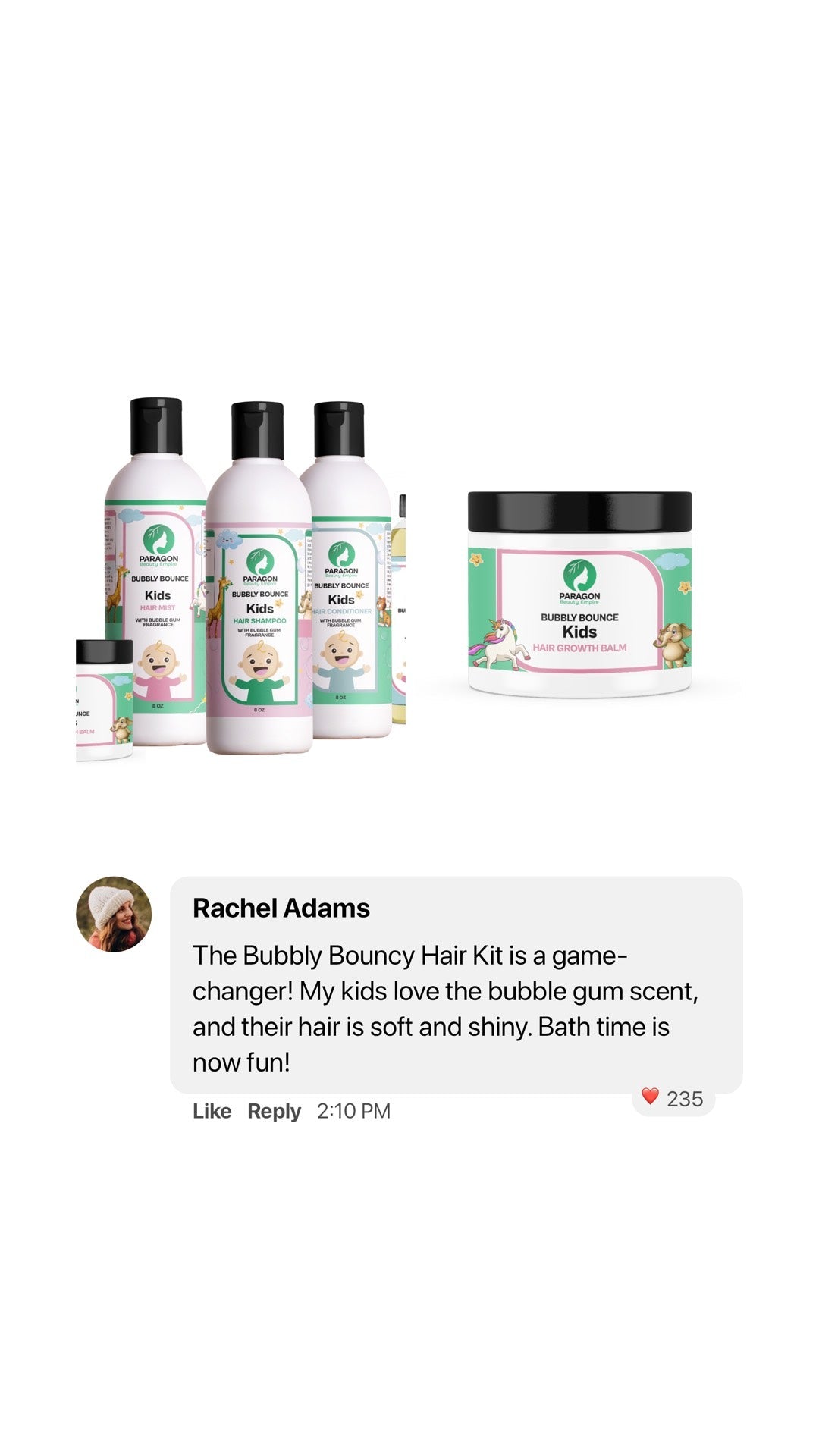 Bubbly Bouncy Hair Kit – Sweet - Scented Kid’s Routine - Paragon Beauty Empire