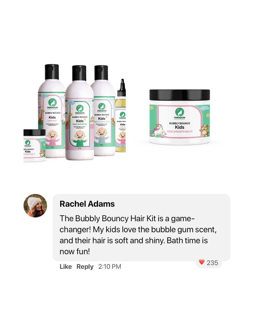 Bubbly Bouncy Hair Kit – Sweet - Scented Kid’s Routine - Paragon Beauty Empire