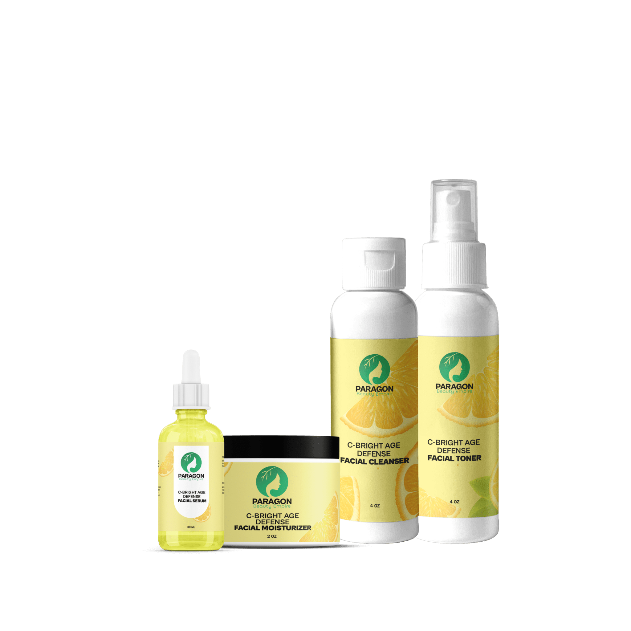 C - Bright Age Defense Facial Bundle – Complete Vitamin C Anti - Aging Skincare Set for Radiant, Youthful Skin (Fragrance - Free) - Paragon Beauty Empire
