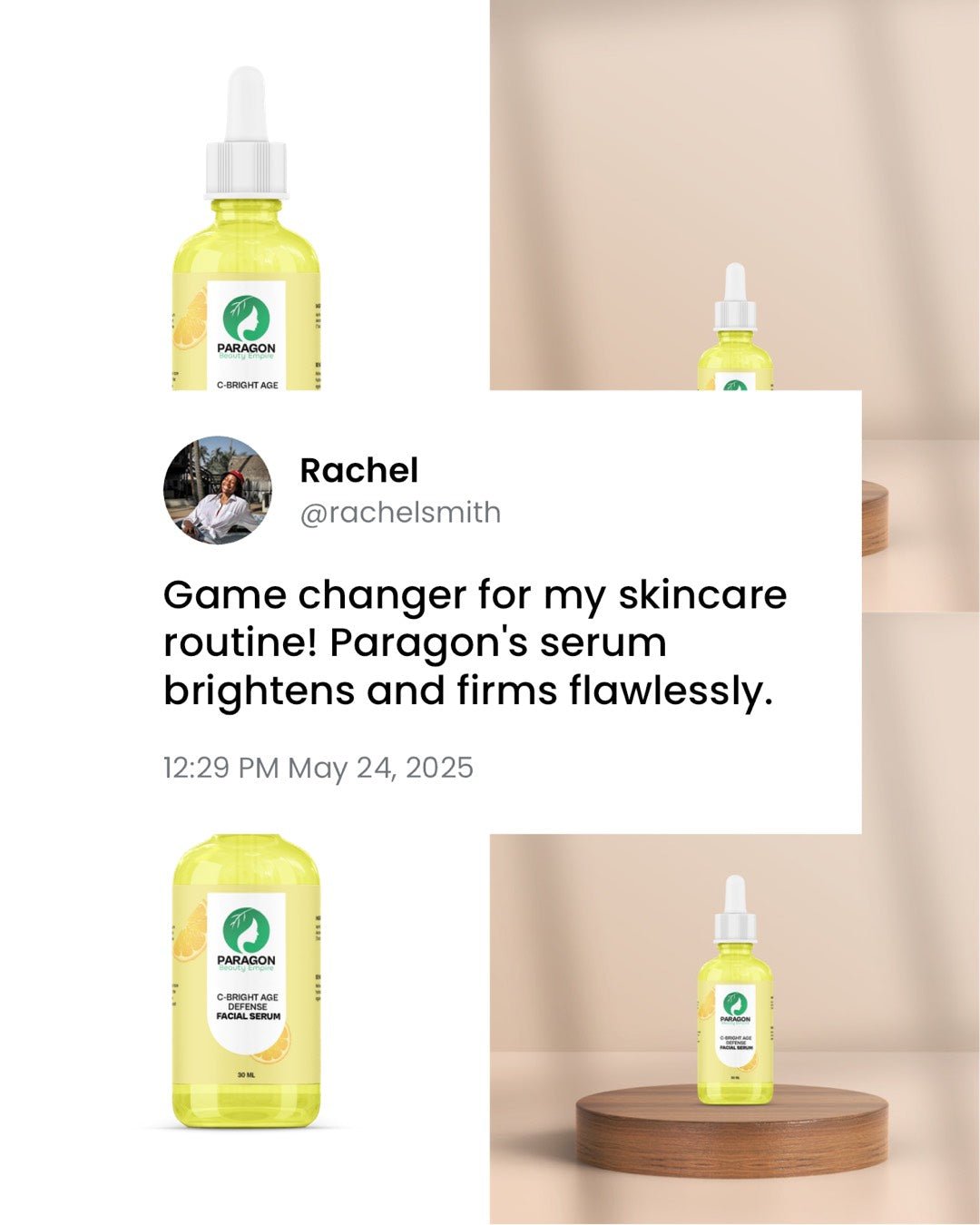 C - Bright Age Defense Serum – Brighten + Firm Skin - Vitamin C Age Defense Serum – Glow & Lift" - Paragon Beauty Empire