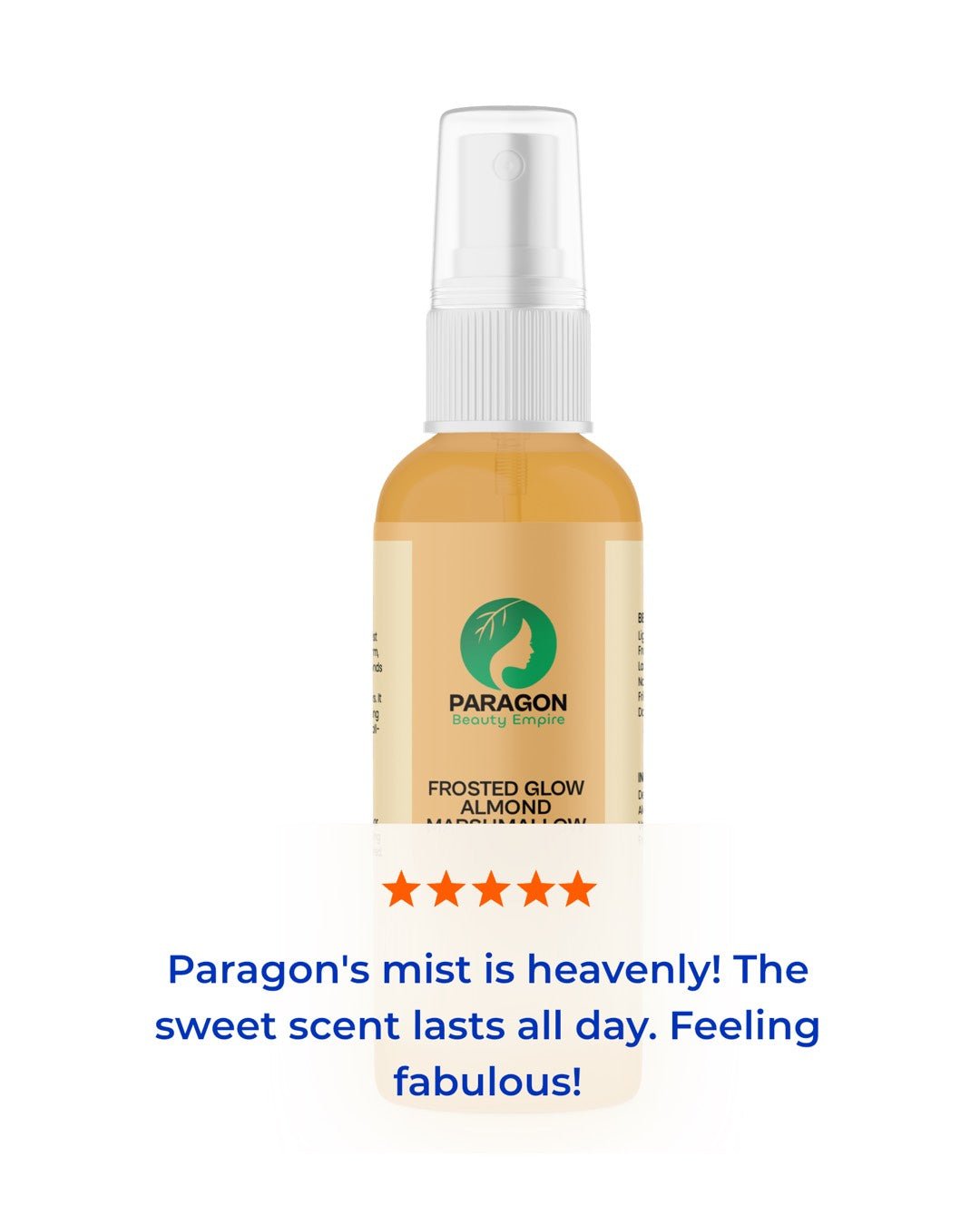 Frosted Glow Almond Marshmallow Body Mist – Sweet Vanilla & Toasted Almond Scent - Paragon Beauty Empire