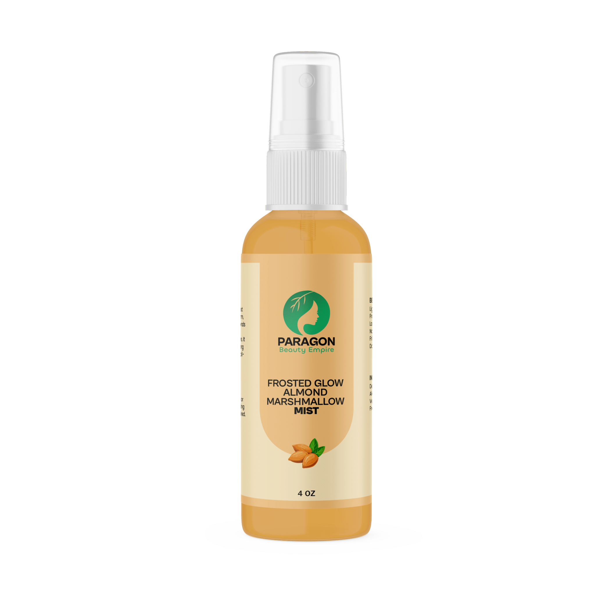 Frosted Glow Almond Marshmallow Body Mist – Sweet Vanilla & Toasted Almond Scent - Paragon Beauty Empire