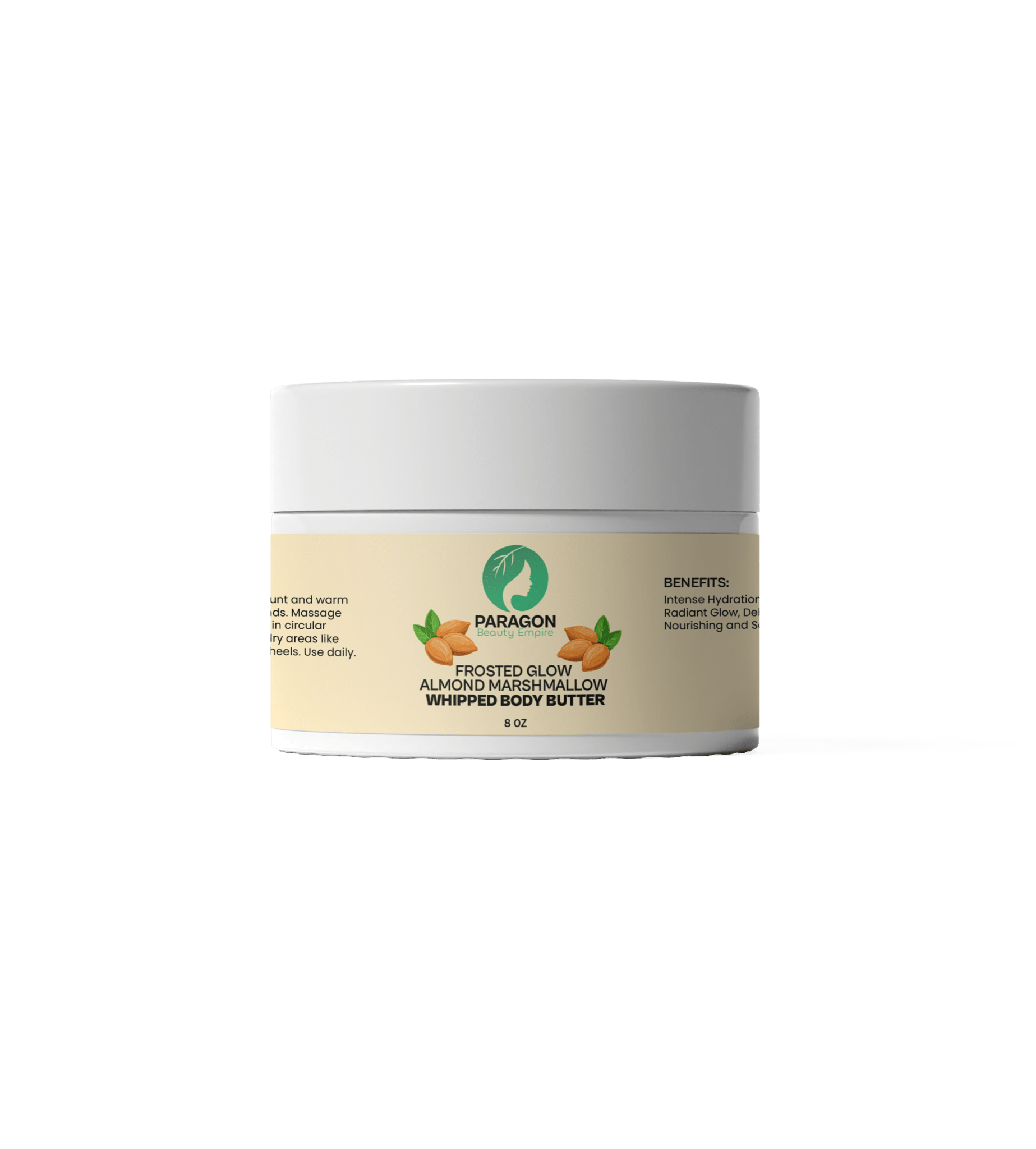Frosted Glow Almond Marshmallow Whipped Body Butter – Ultra Moisturizing, Sweet Scented | Vegan & Cruelty - Free - Paragon Beauty Empire