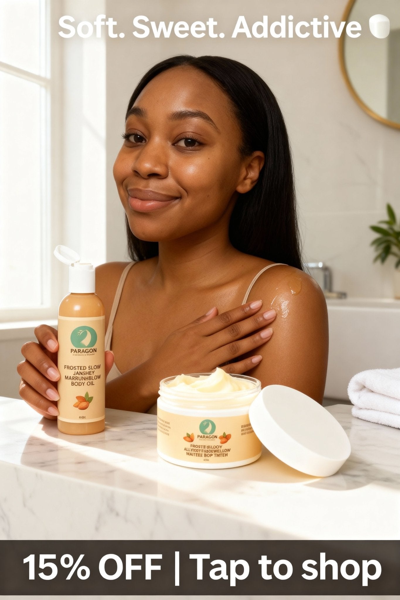 Frosted Glow Almond Marshmallow Whipped Body Butter – Ultra Moisturizing & Sweet Scented - Paragon Beauty Empire