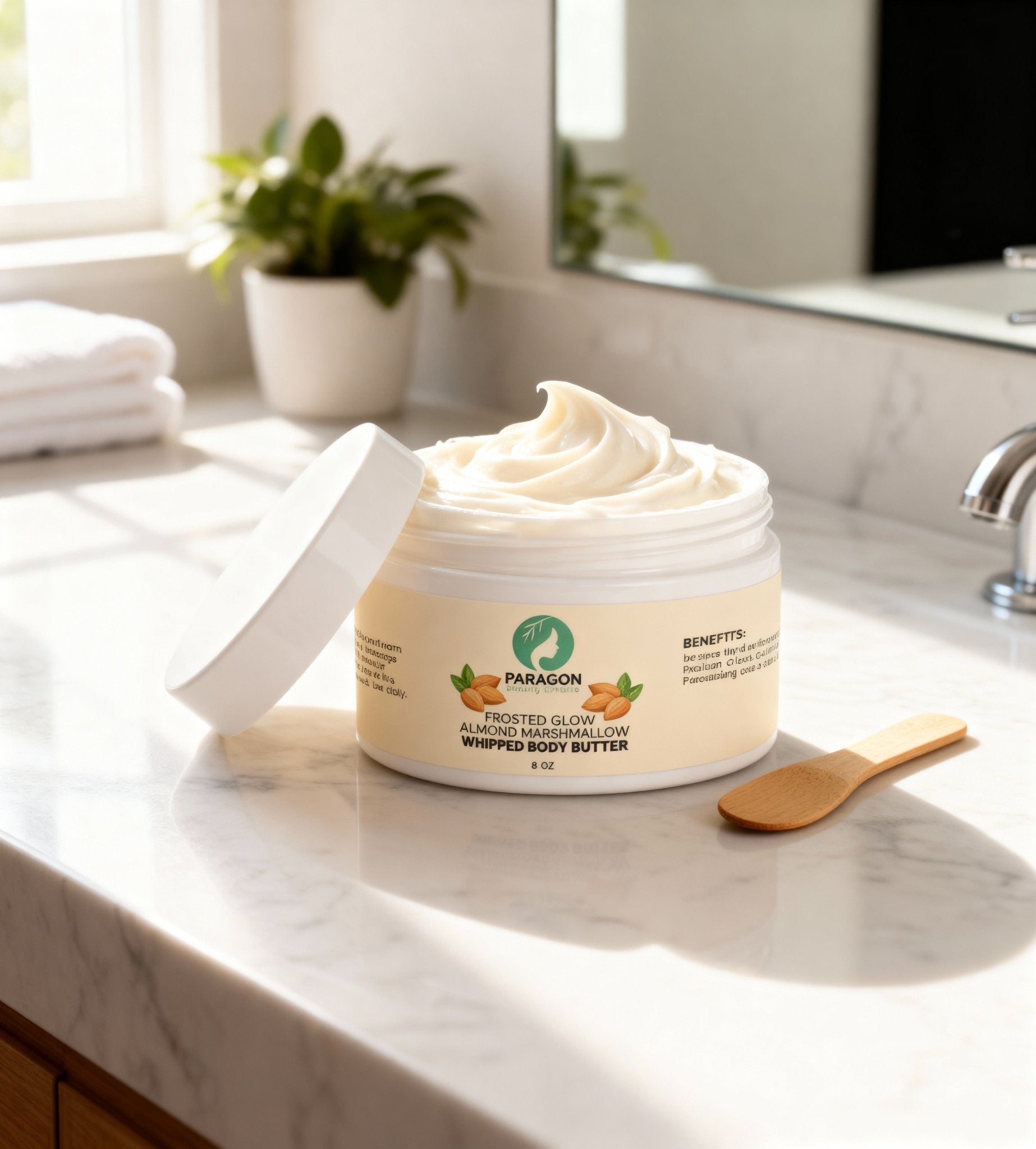 Frosted Glow Almond Marshmallow Whipped Body Butter – Ultra Moisturizing & Sweet Scented - Paragon Beauty Empire