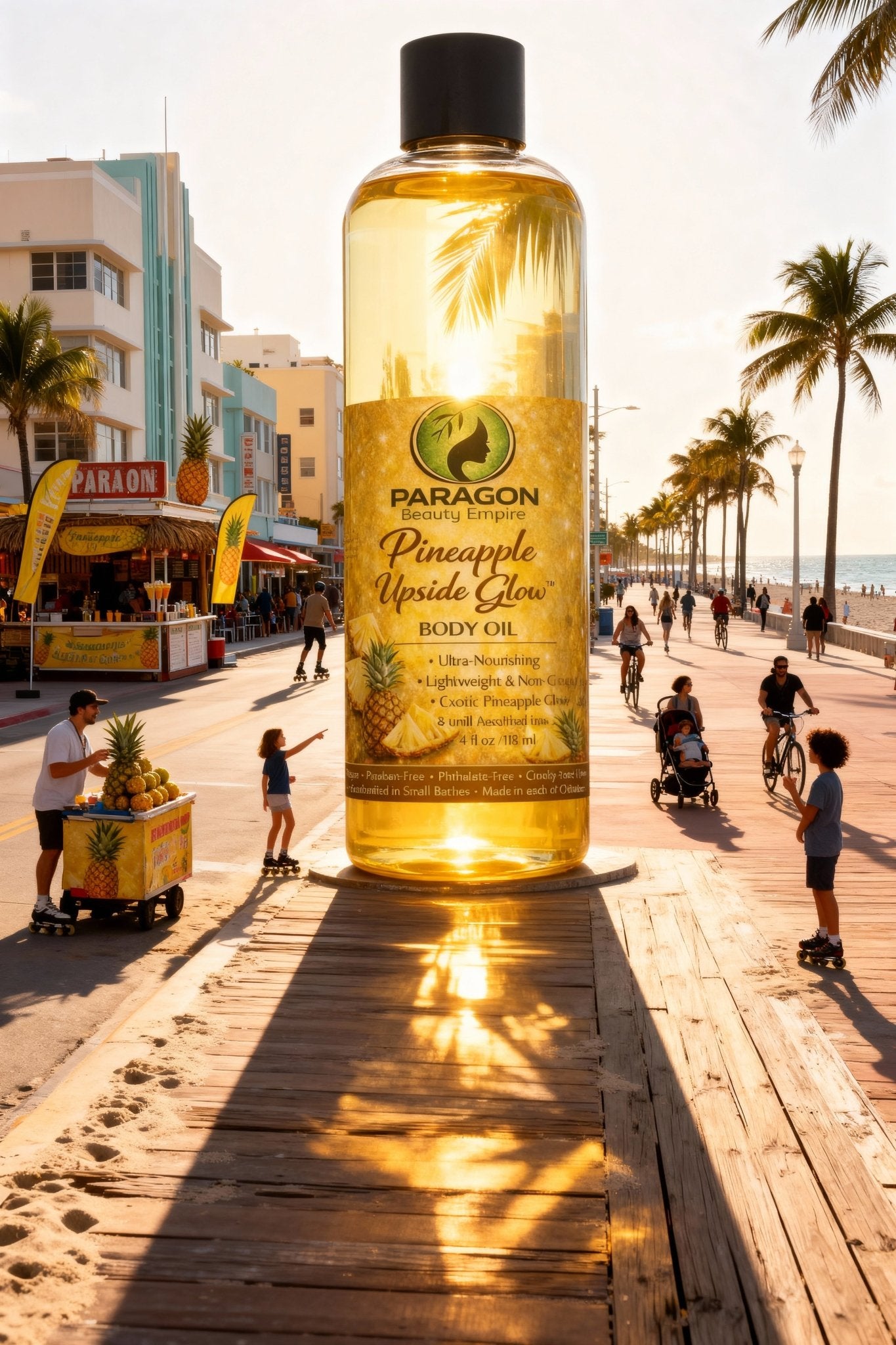 Golden Pineapple Glow™ Body Oil – Lightweight Nourishing Oil with Radiant Finish - Paragon Beauty Empire