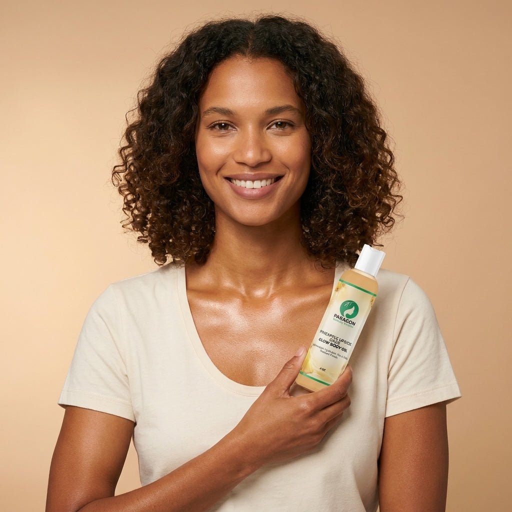 Golden Pineapple Glow™ Body Oil – Lightweight Nourishing Oil with Radiant Finish - Paragon Beauty Empire