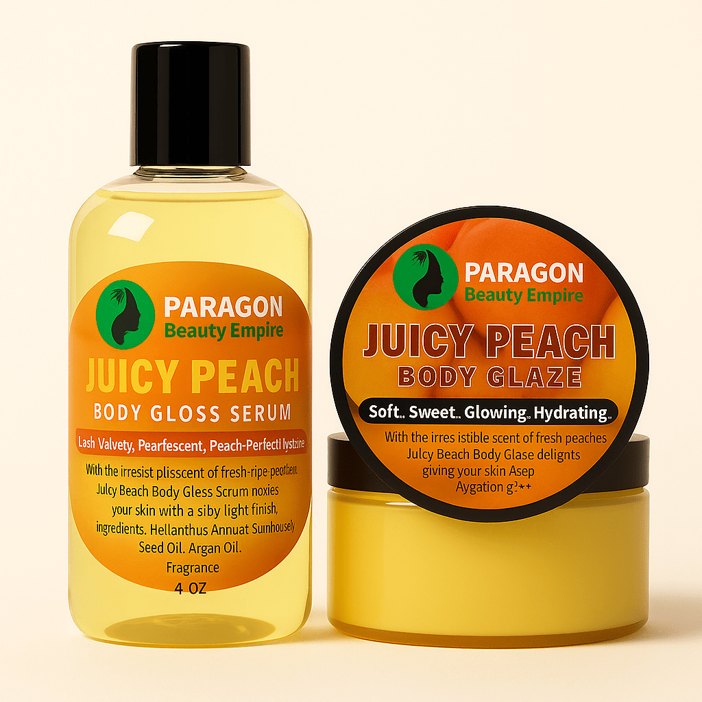 JUICY PEACH BODY GLAZE + BODY GLOSS SERUM BUNDLE - Paragon Beauty Empire