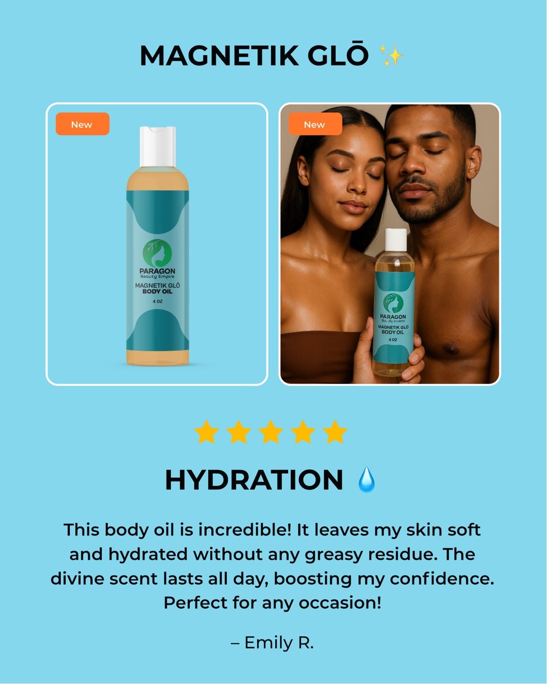 Magnetik Glō Body Oil – Alluring Hydration with Pheromone - Infused Scent - Paragon Beauty Empire