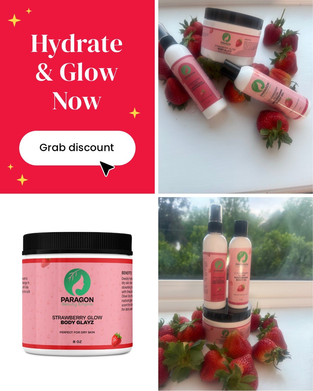 Strawberry Glow Body Glayz Oil – Shimmer & Hydrate for Radiant Skin - Paragon Beauty Empire