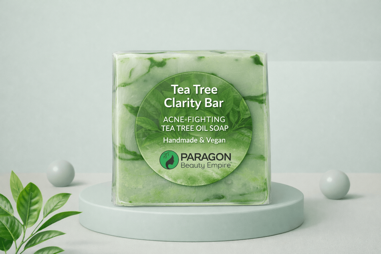 Tea Tree Clarity Bar – Acne - Fighting Tea Tree Oil Soap | Handmade & Vegan - Paragon Beauty Empire