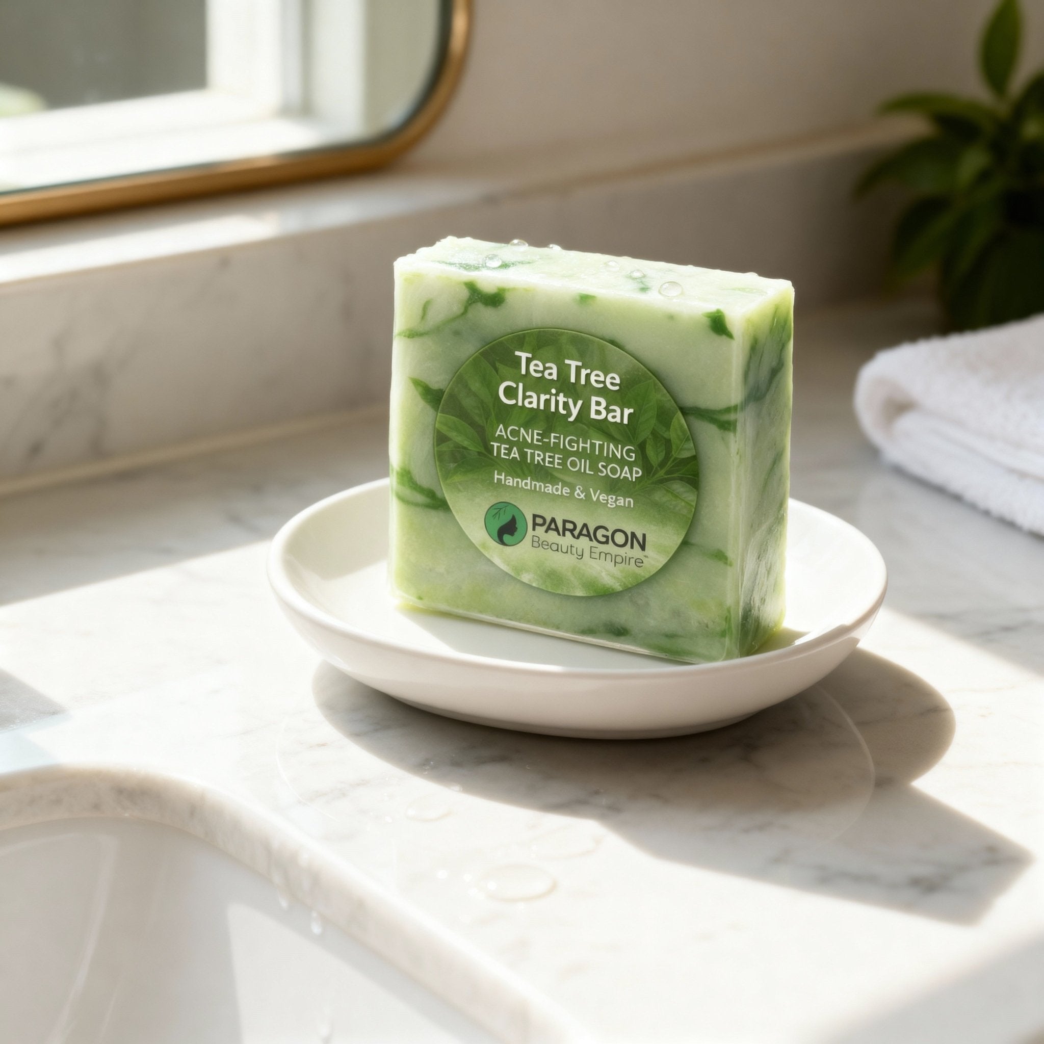 Tea Tree Clarity Bar – Acne - Fighting Tea Tree Oil Soap | Handmade & Vegan - Paragon Beauty Empire