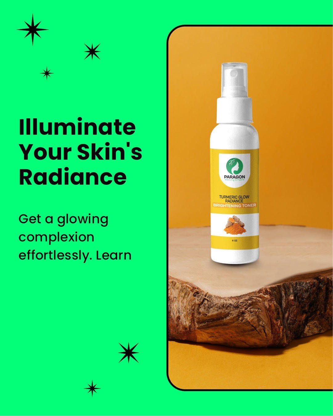 Turmeric Brightening Toner – Glow & Even Skin Tone - Paragon Beauty Empire